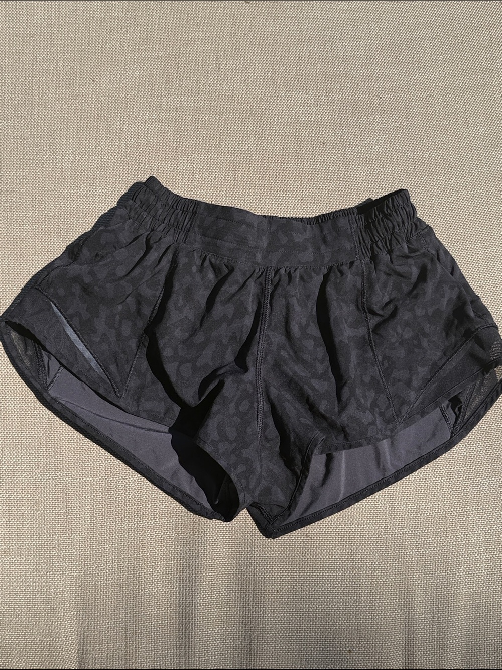 lululemon athletica Black Tonal Print Athletic Shorts